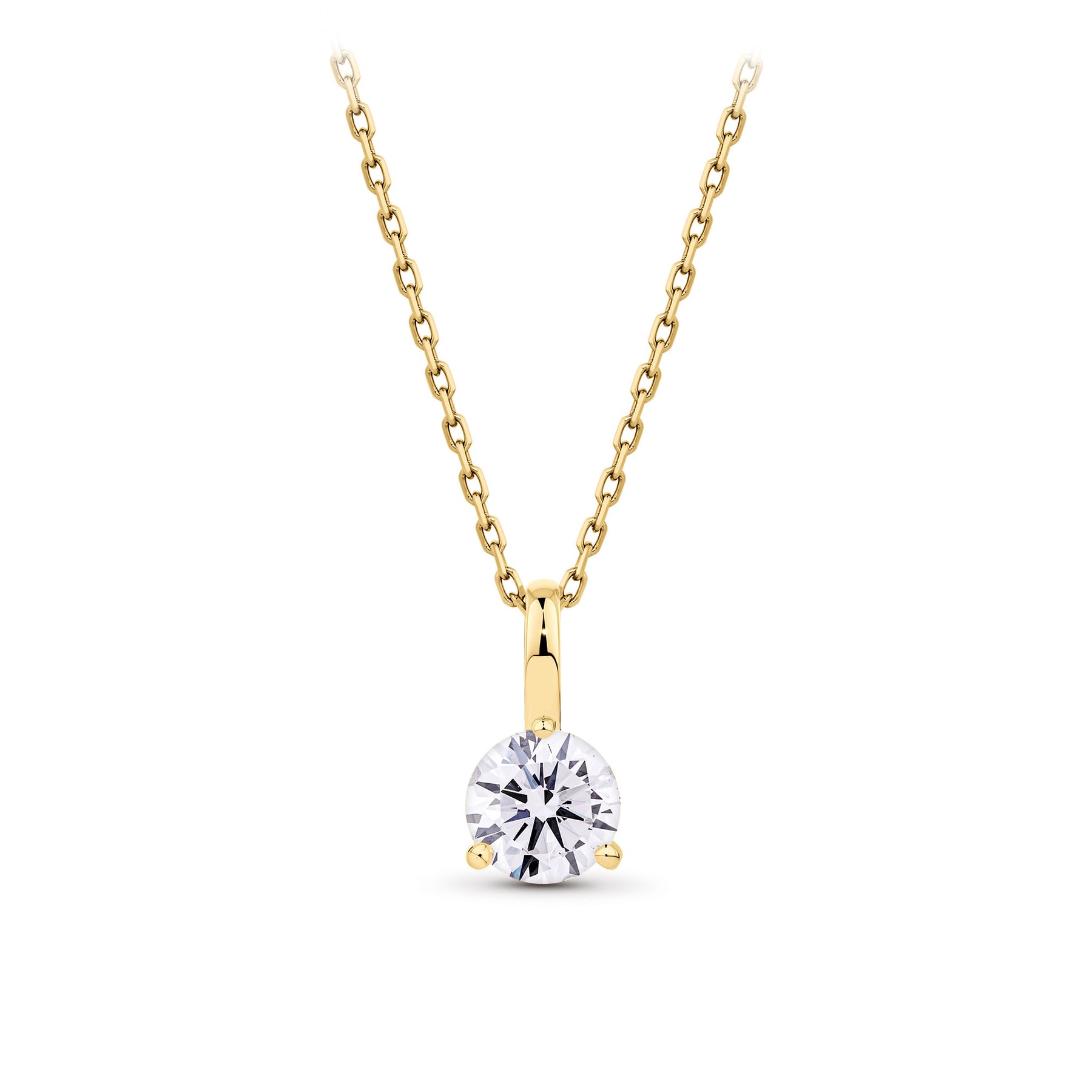 0.50ct TW Lab Grown Diamond Solitaire Pendant with Chain in 18ct Yellow Gold