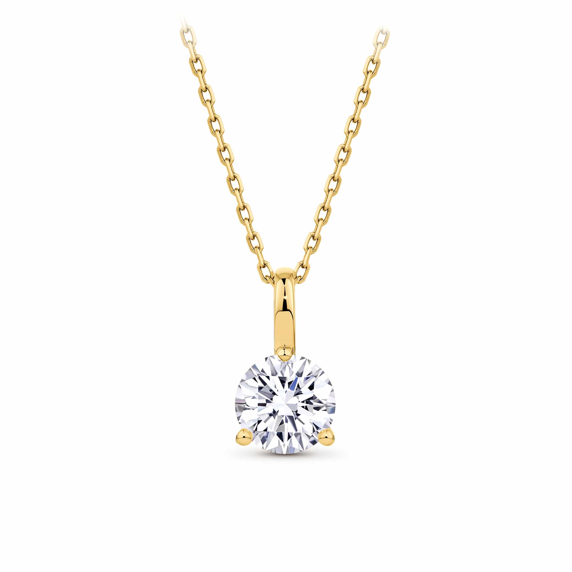 1.00ct TW Lab-Grown Diamond Solitaire Pendant with Chain in 18ct Yellow Gold