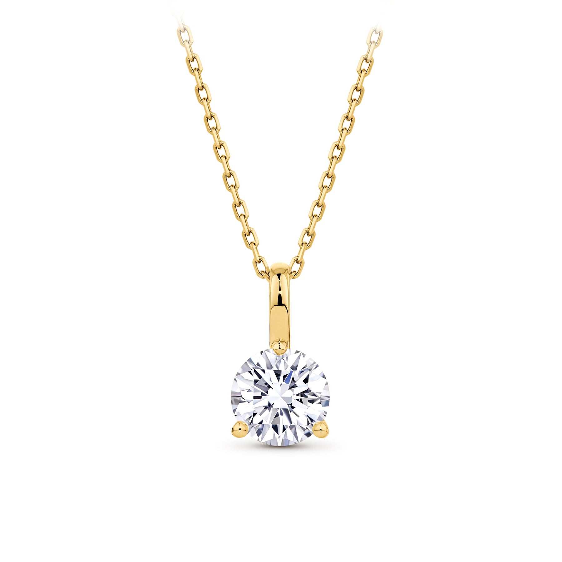 1.00ct TW Lab Grown Diamond Solitaire Pendant with Chain in 18ct Yellow Gold