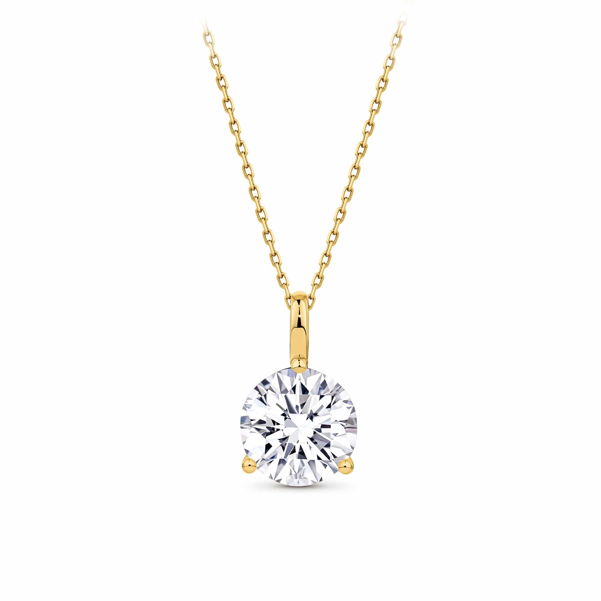 2.00ct TW Lab-Grown Diamond Solitaire Pendant with Chain in 18ct Yellow Gold