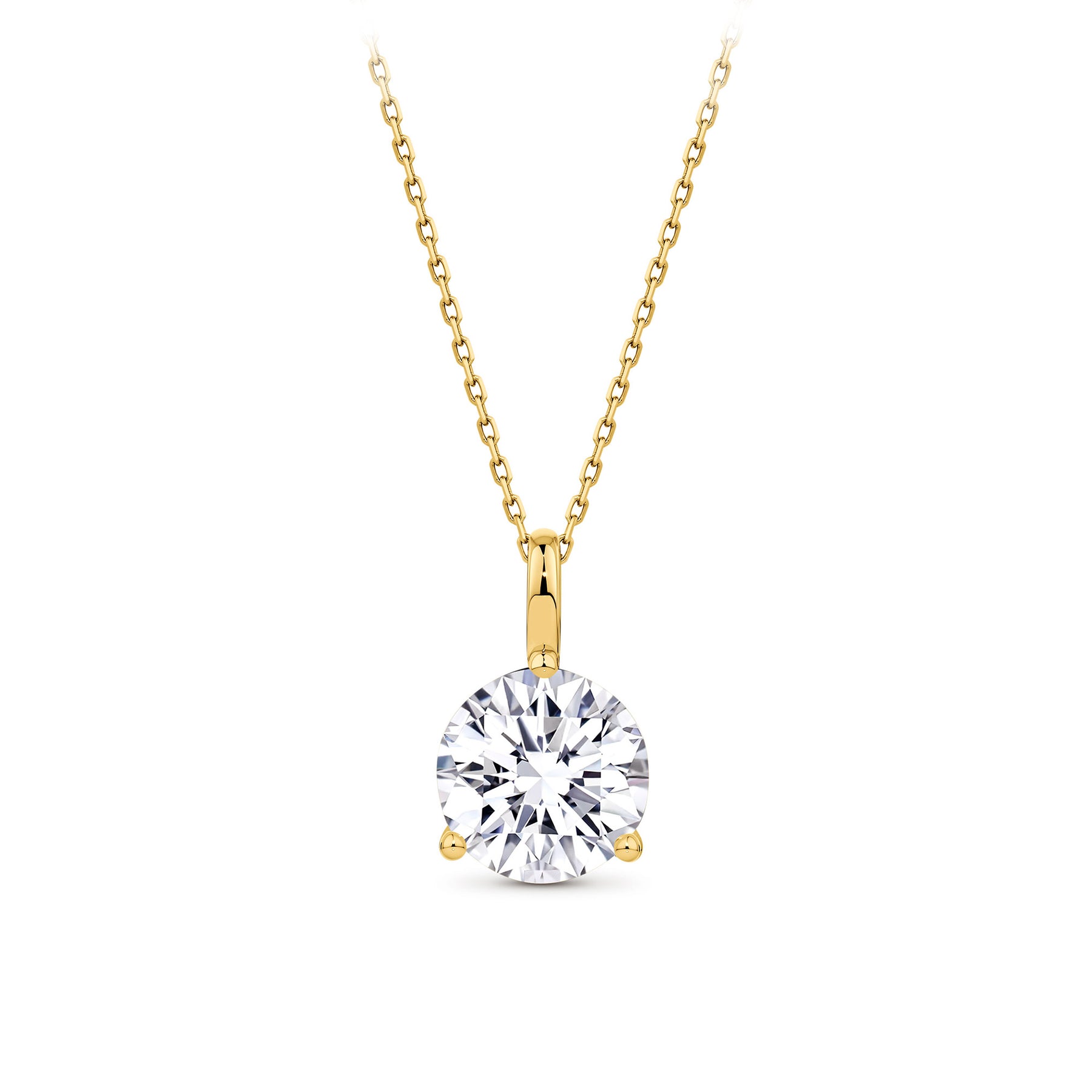 2.00ct TW Lab Grown Diamond Solitaire Pendant with Chain in 18ct Yellow Gold