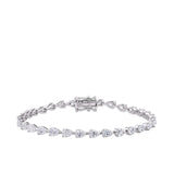 6.00ct TW Lab-Grown Diamond Pear Cut Tennis Bracelet in 18ct White Gold