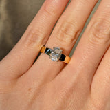 Everlasting 1.25ct TW Oval Lab-Grown Diamond Wide Band Solitaire Engagement Ring in 18ct Yellow Gold