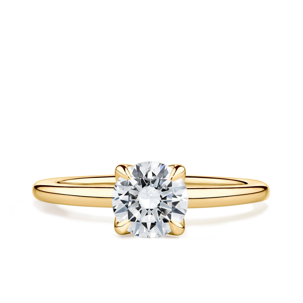 1.00ct Solitaire Round Brilliant-Cut GIA-Certified Lab Grown Diamond Engagement Ring in 18ct Yellow Gold