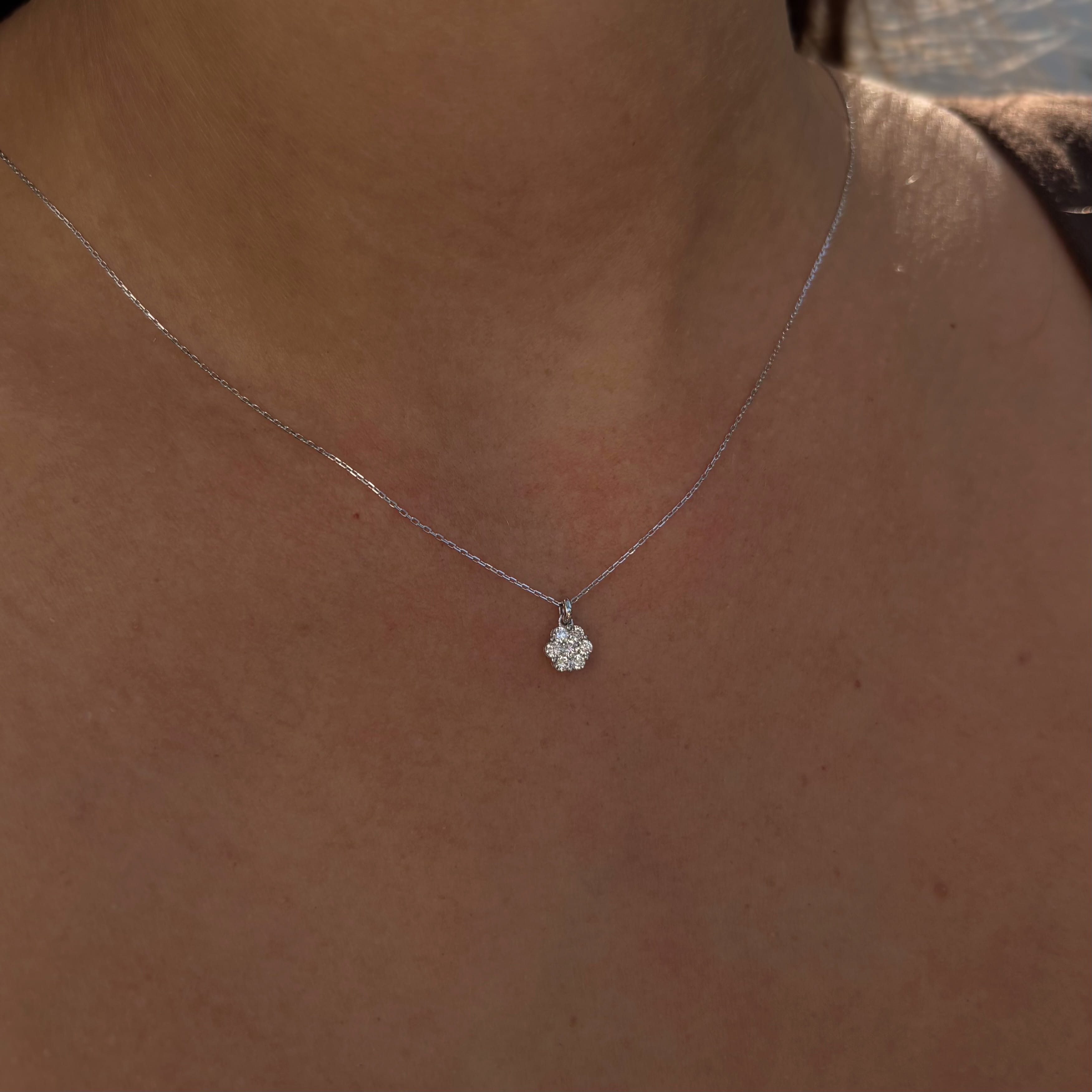 0.77ct TW Cluster Lab-Grown Diamond Pendant and Earrings Set in 9ct White Gold