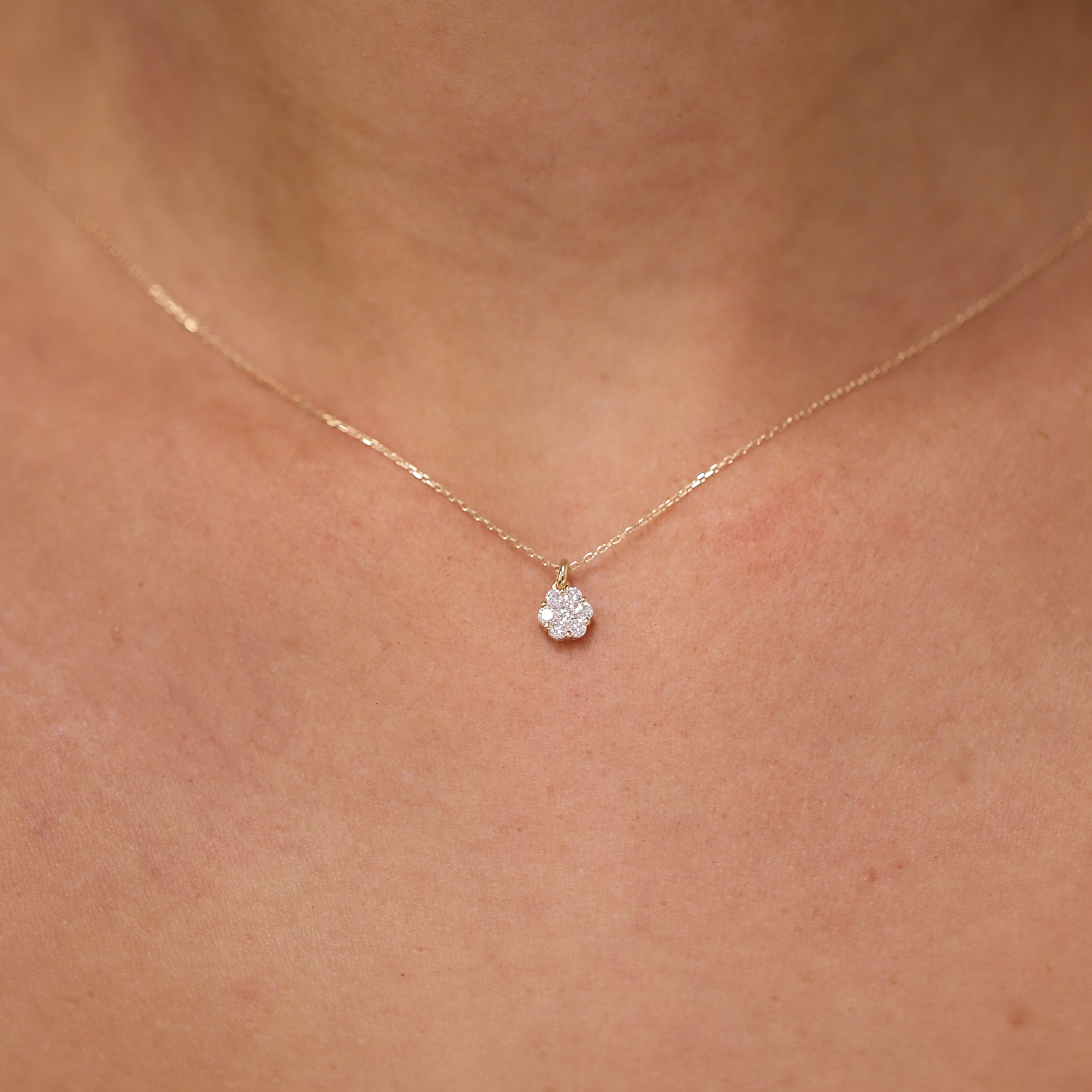 0.77ct TW Cluster Lab-Grown Diamond Pendant and Earrings Set in 9ct Yellow Gold