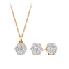 0.77ct TW Cluster Lab-Grown Diamond Pendant and Earrings Set in 9ct Yellow Gold