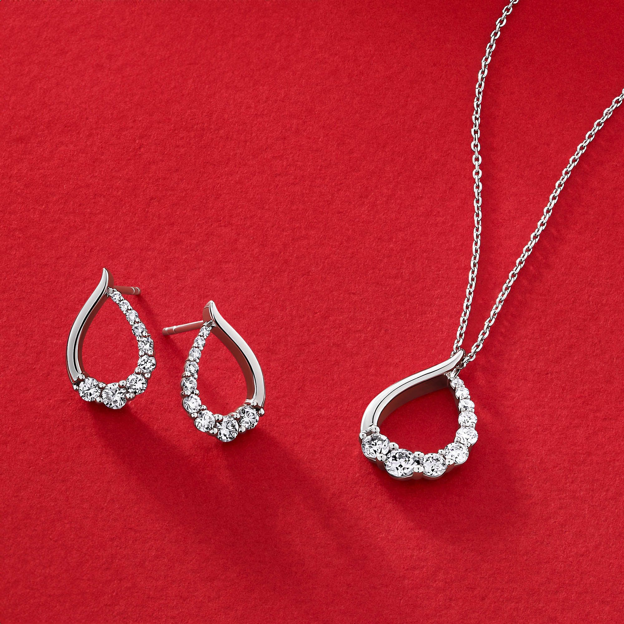 1.00ct TDW Lab-Grown Diamond Pendant and Earrings Set in Sterling Silver