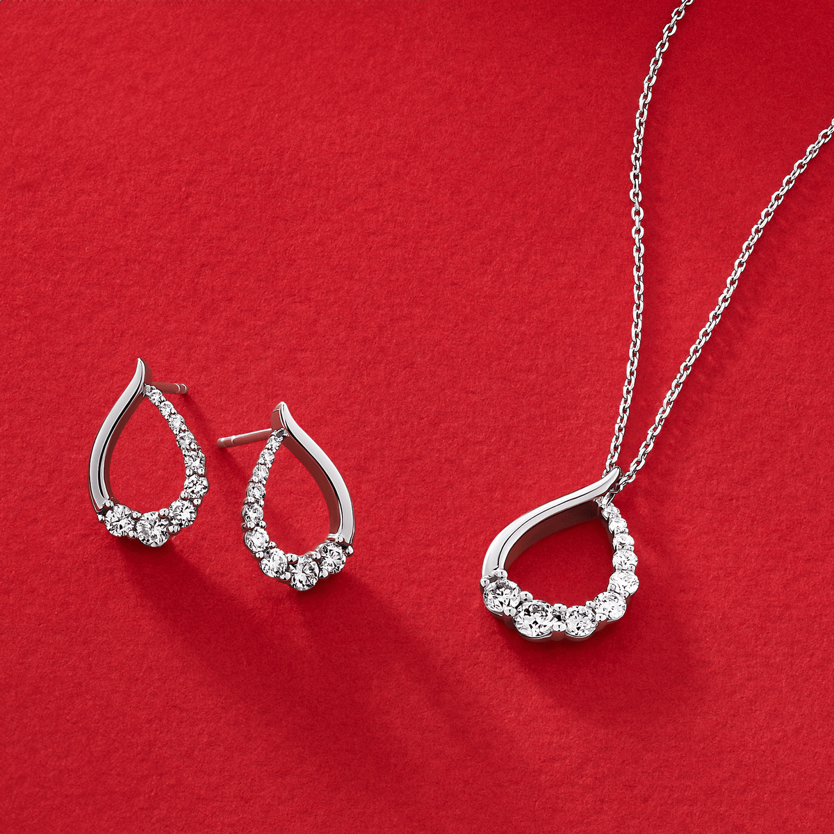 1.00ct TDW Lab-Grown Diamond Pendant and Earrings Set in Sterling Silver