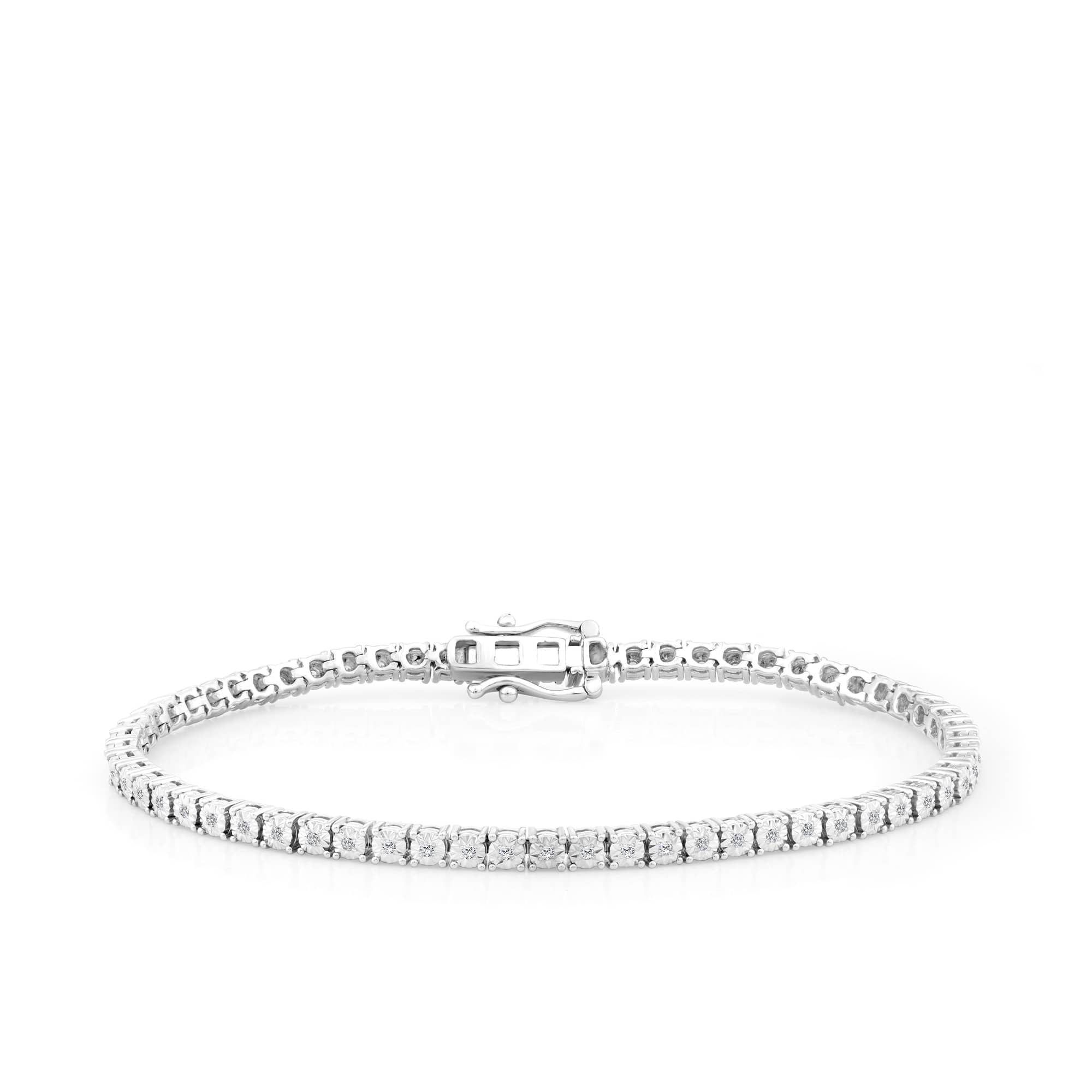 0.25ct TW Lab-Grown Diamond Tennis Bracelet in Sterling Silver
