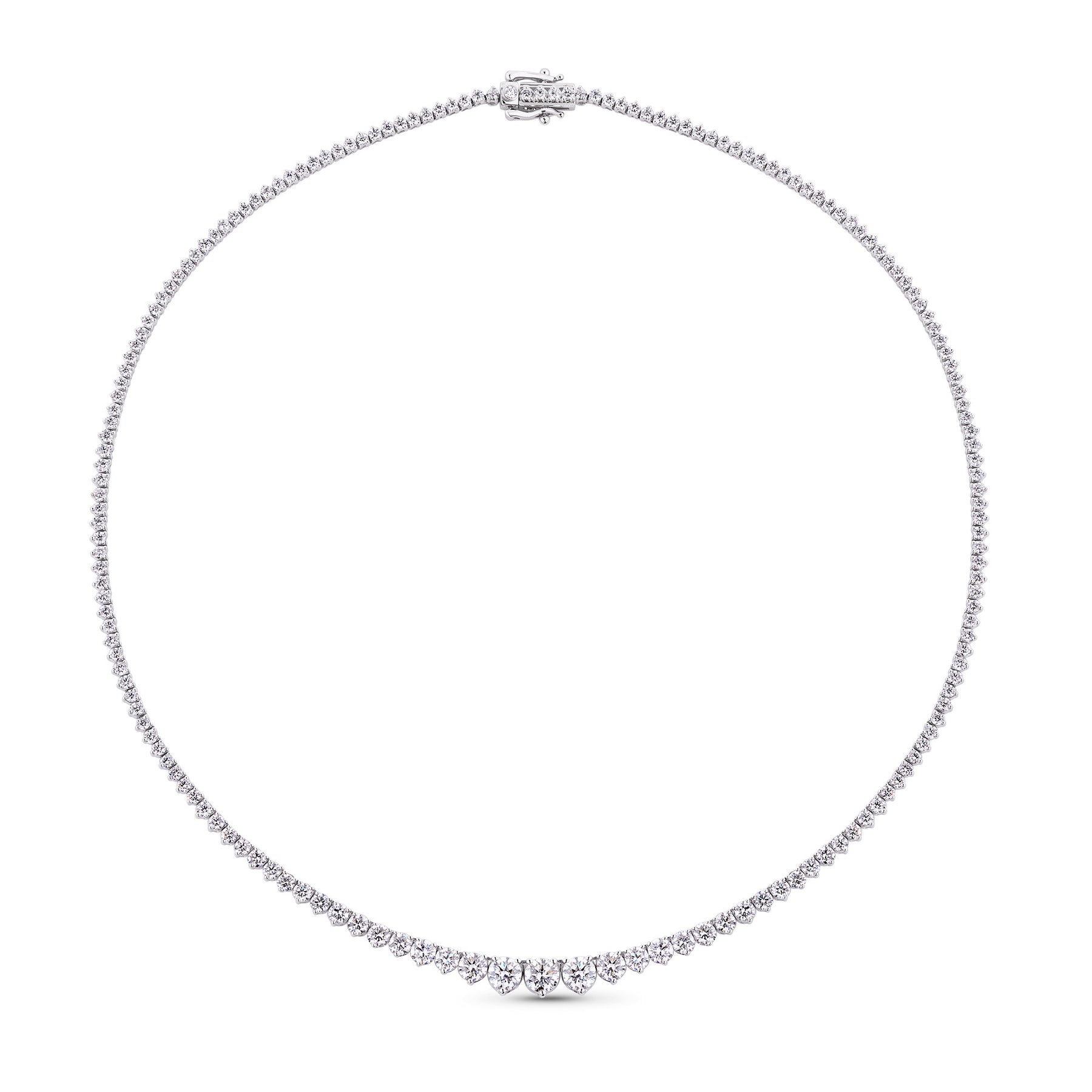 10.00ct TW Lab Grown Diamond Tennis Necklace in 18ct White Gold