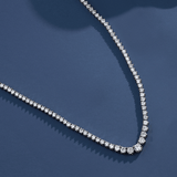 6.00ct TW Lab-Grown Diamond Graduated Necklace in 18ct White Gold