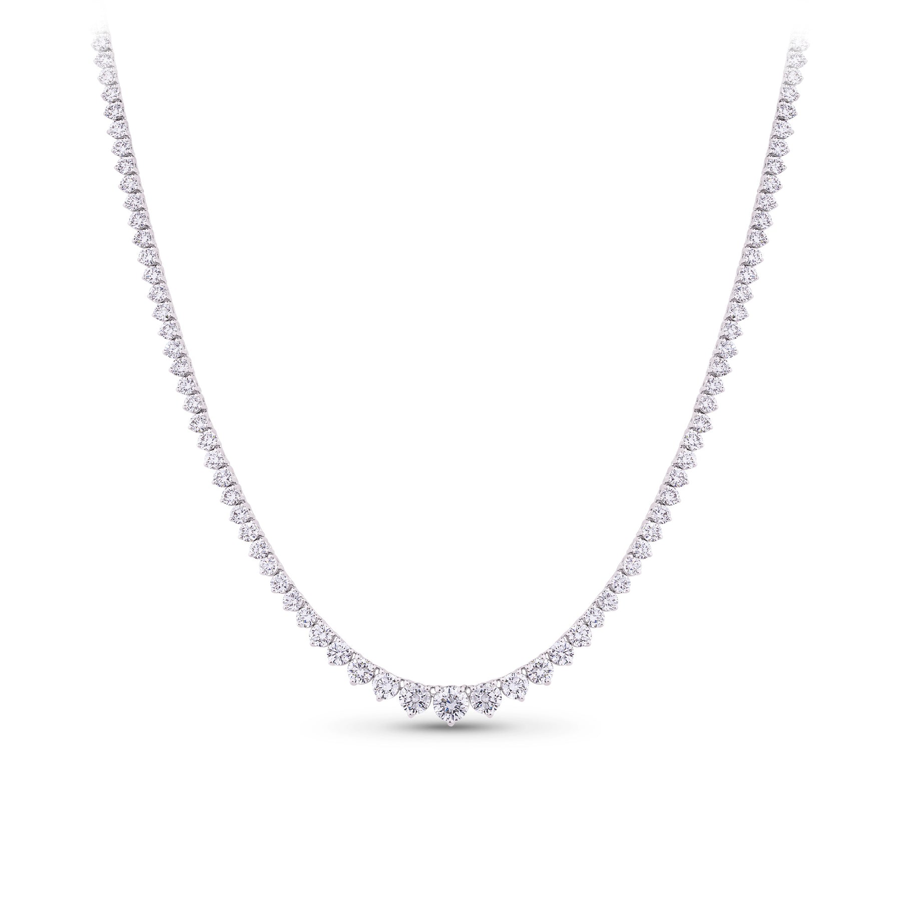 8.00ct TW Lab Grown Diamond Graduated Necklace in 18ct White Gold