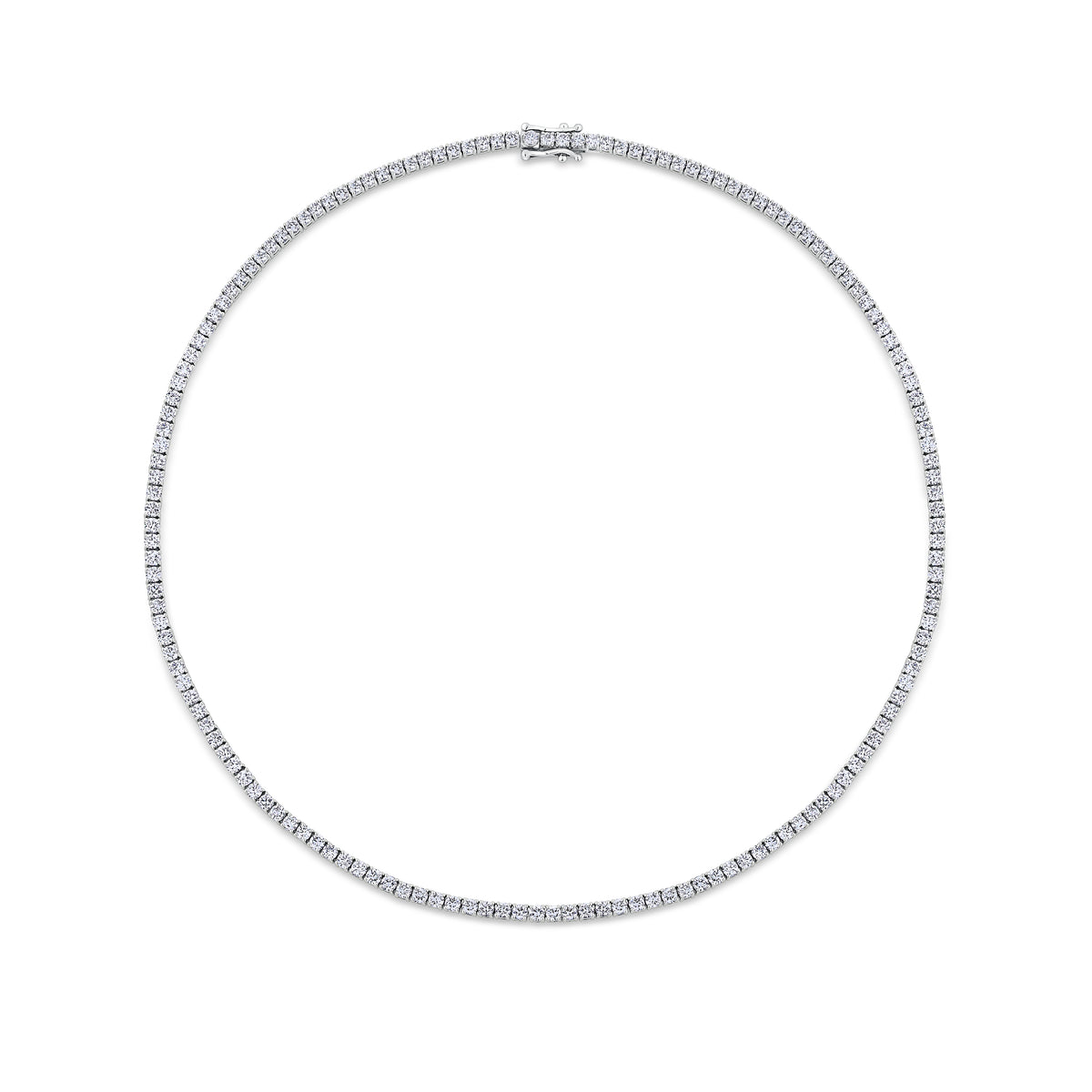 10.00ct TW Lab-Grown Diamond Tennis Necklace in 18ct White Gold