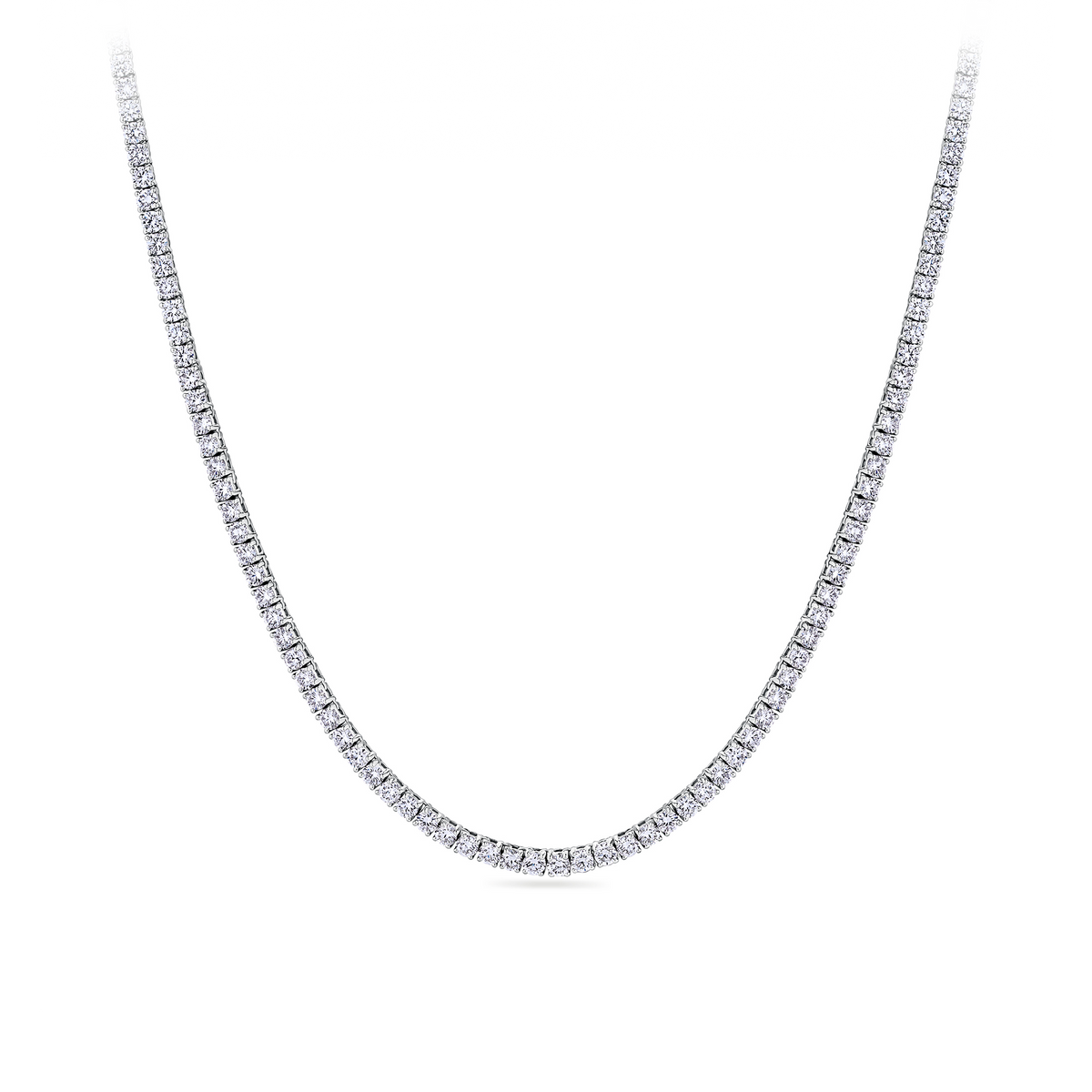 10.00ct TW Lab-Grown Diamond Tennis Necklace in 18ct White Gold