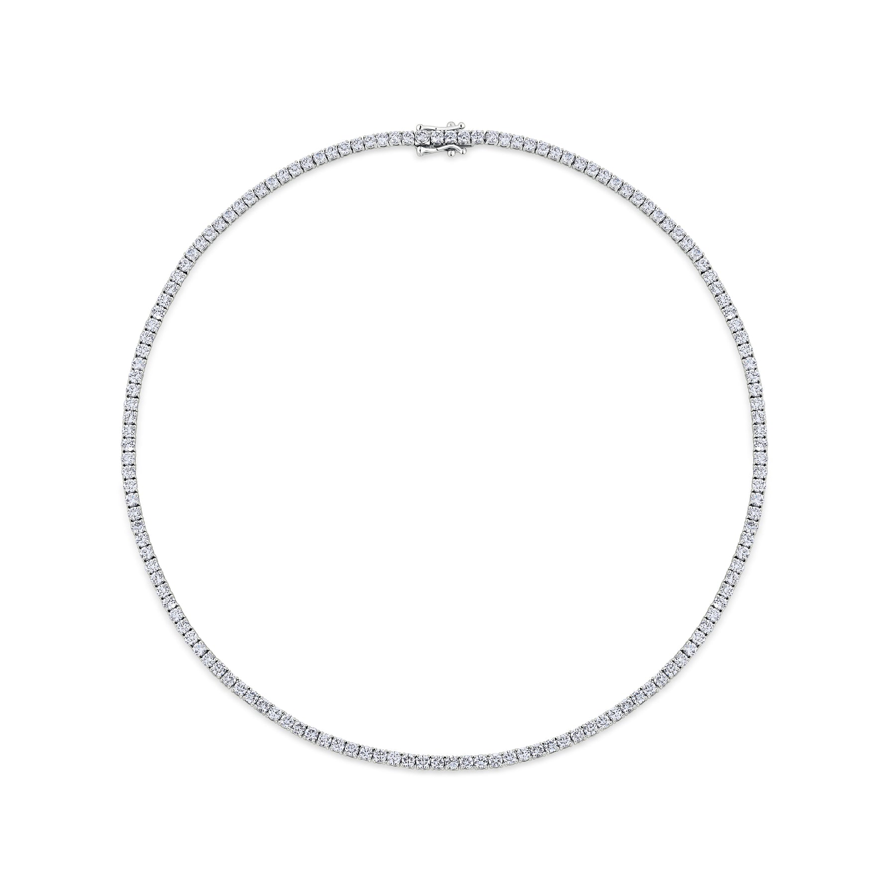 12.00ct TW Lab-Grown Diamond Tennis Necklace in 18ct White Gold