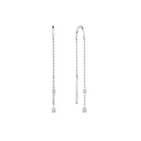 Lab-Grown Diamond Drop Earrings in Sterling Silver