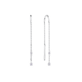 Lab-Grown Diamond Drop Earrings in Sterling Silver