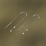 Lab-Grown Diamond Drop Earrings in Sterling Silver