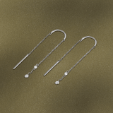Lab-Grown Diamond Drop Earrings in Sterling Silver