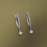 Lab-Grown Diamond Huggie Earrings in Sterling Silver