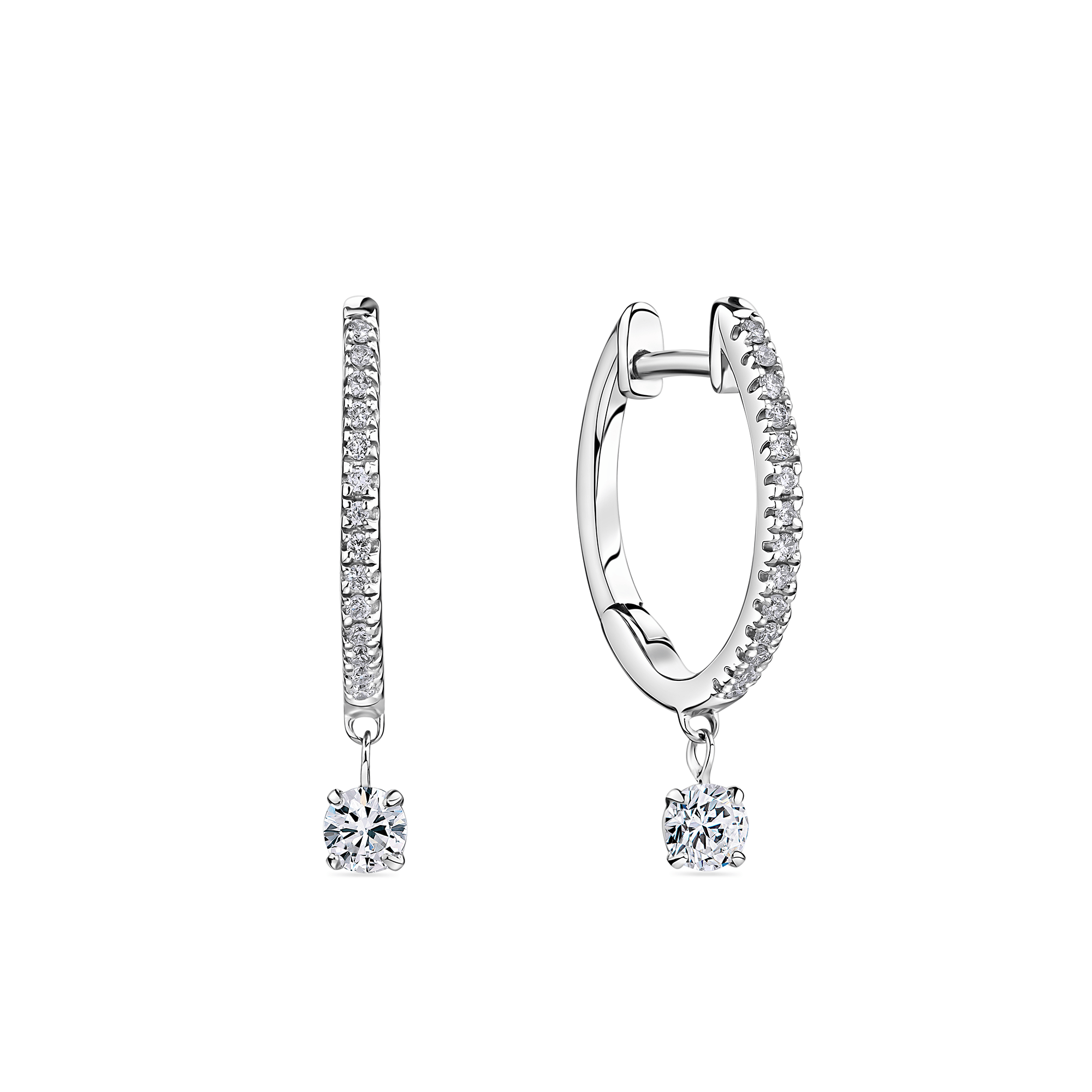 Lab-Grown Diamond Huggie Earrings in Sterling Silver