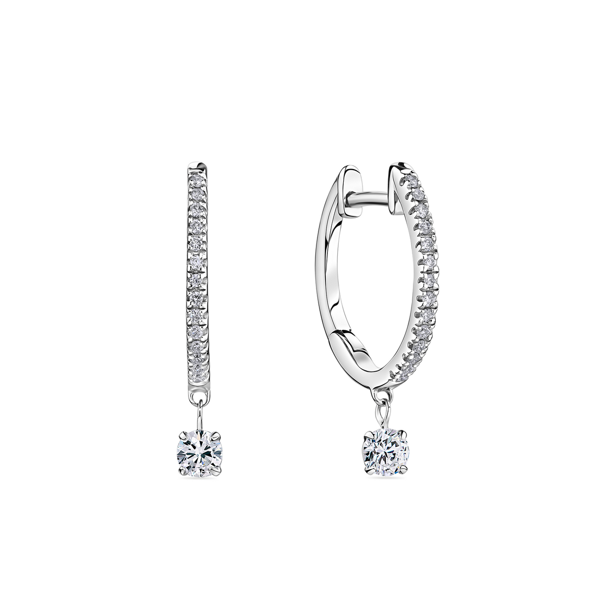 Lab-Grown Diamond Huggie Earrings in Sterling Silver