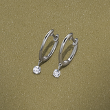 Lab-Grown Diamond Drop Huggie Earrings in Sterling Silver
