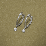 Lab-Grown Diamond Drop Huggie Earrings in Sterling Silver