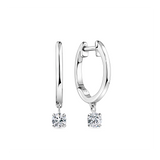 Lab-Grown Diamond Drop Huggie Earrings in Sterling Silver