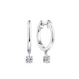 Lab-Grown Diamond Drop Huggie Earrings in Sterling Silver