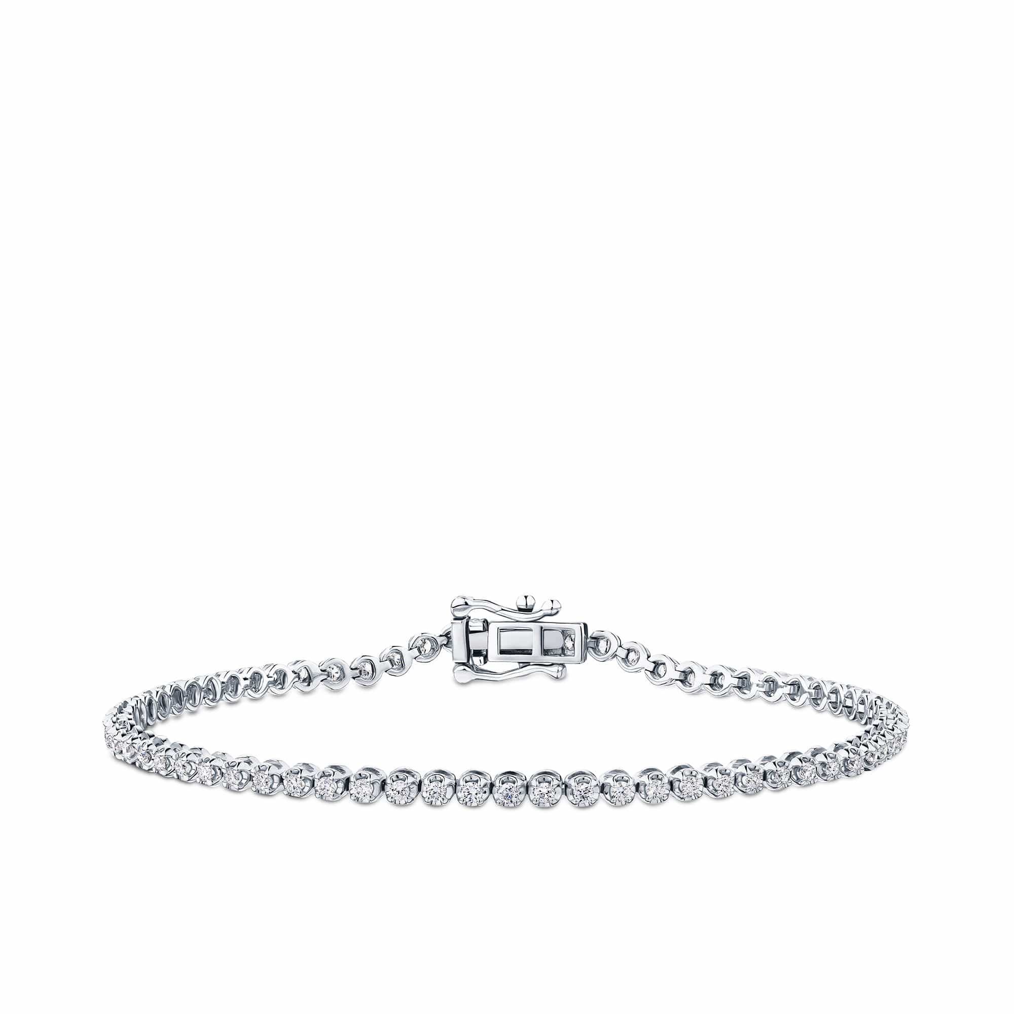 1.00ct TW Lab-Grown Diamond Tennis Bracelet in 9ct White Gold