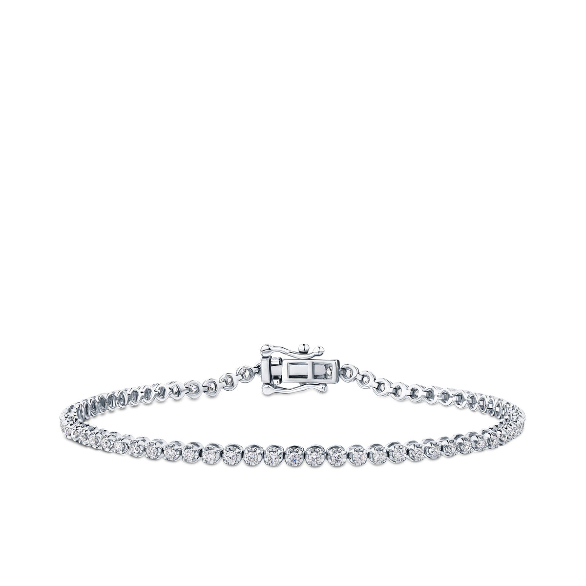 1.00ct TW Lab-Grown Diamond Tennis Bracelet in 9ct White Gold