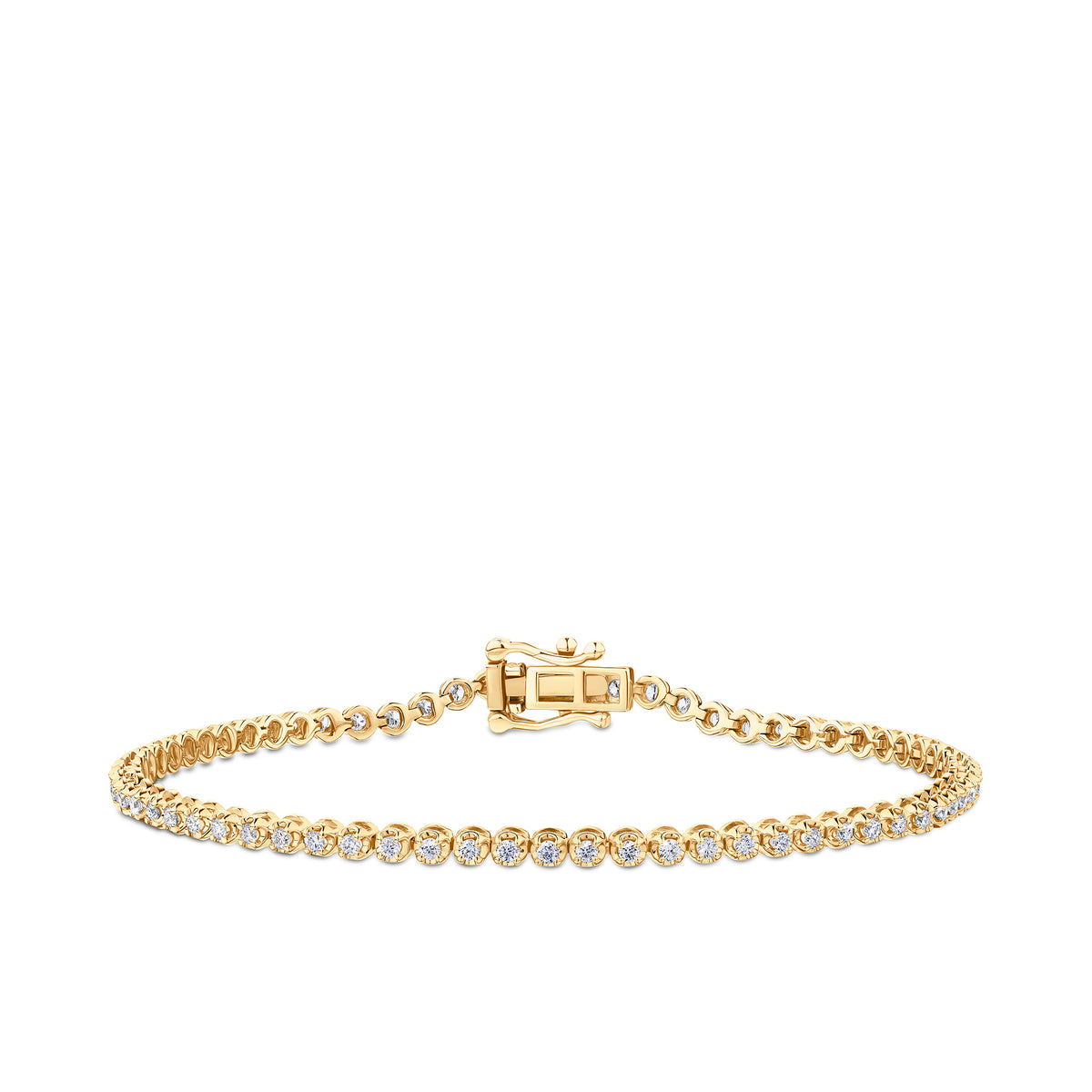 1.00ct TW Lab-Grown Diamond Tennis Bracelet in 9ct Yellow Gold