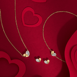 0.16ct TW Lab-Grown Diamond Heart Bracelet in 9ct Yellow Gold