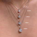 0.50ct TW Lab-Grown Diamond Solitaire Pendant with Chain in 18ct White Gold