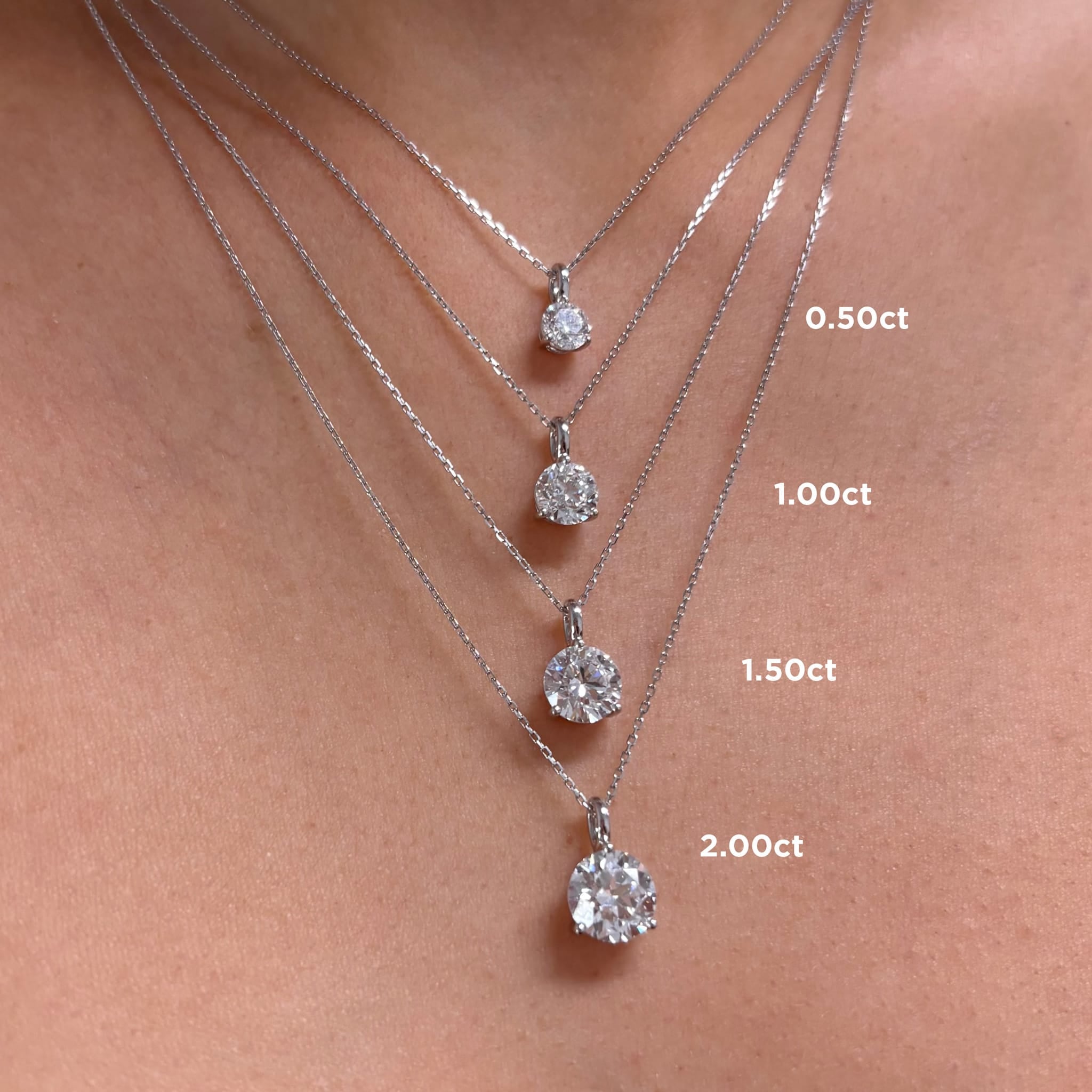0.50ct TW Lab-Grown Diamond Solitaire Pendant with Chain in 18ct White Gold