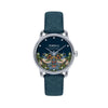 August Berg Petite Strawberry Thief Quartz 26mm Watch M1ST0926E16LIDE front on with indigo dial and patterned strap