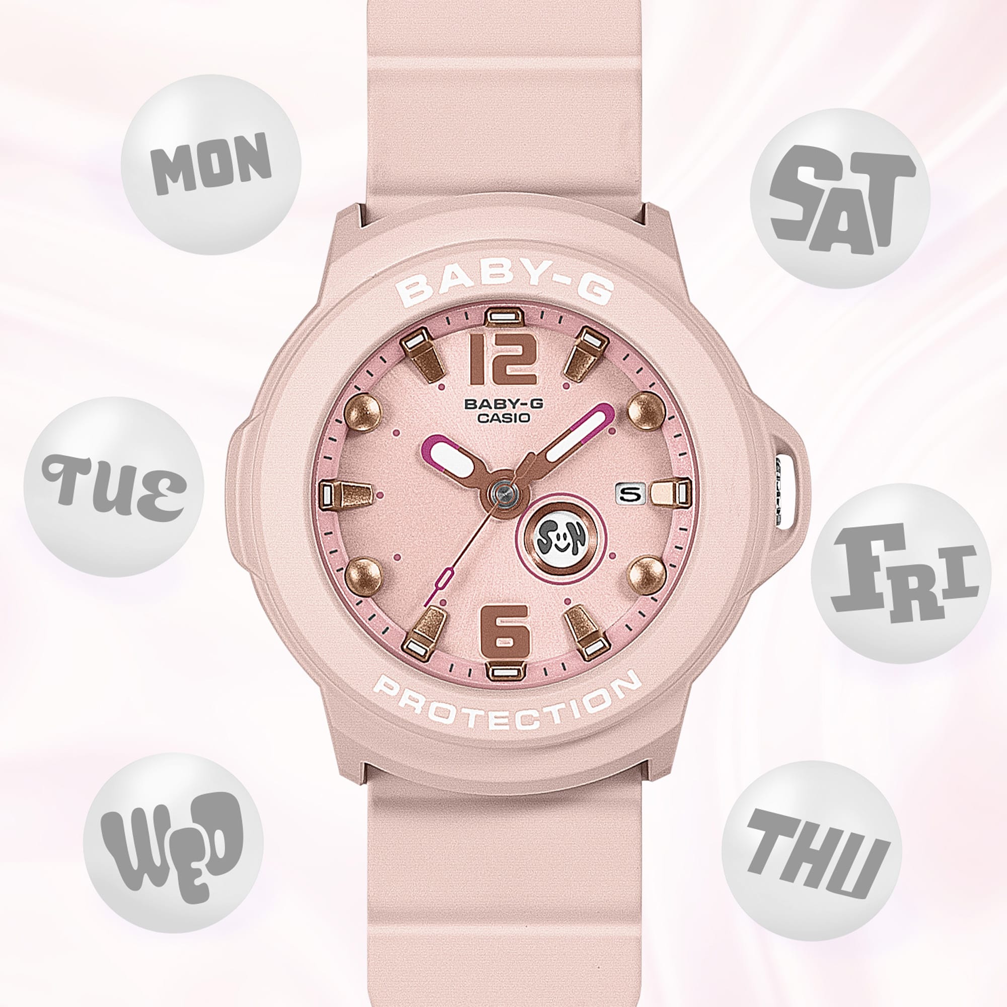 Casio Baby-G BGA15K-4A Pastel Pink Analogue Watch | Wallace Bishop