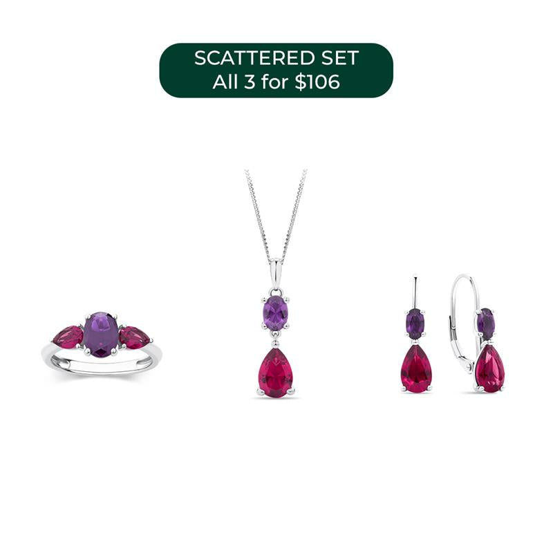 Purple & Red Cubic Zirconia Set