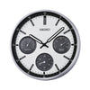 Seiko Round Silver Resin Wall Clock QXA823-S