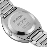 Rado DiaStar Original 38mm R12160113 caseback view – stainless steel caseback, Swiss made Rado R764 automatic movement with 80-hour power reserve and Nivachron™ hairspring