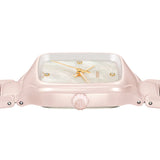 Rado True Square Diamonds 29.2mm R27181902 side profile – slim 8.1mm pink high-tech ceramic case, ceramic crown, sapphire crystal