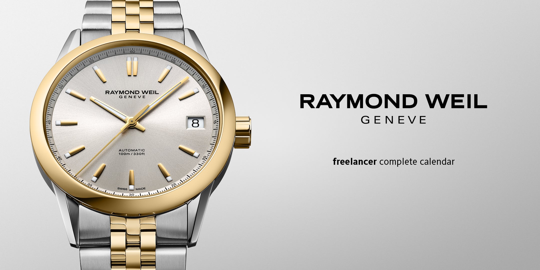 Raymond Weil watch with gold and silver accents