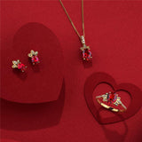 Created Ruby & Diamond Pendant in 9ct Yellow Gold