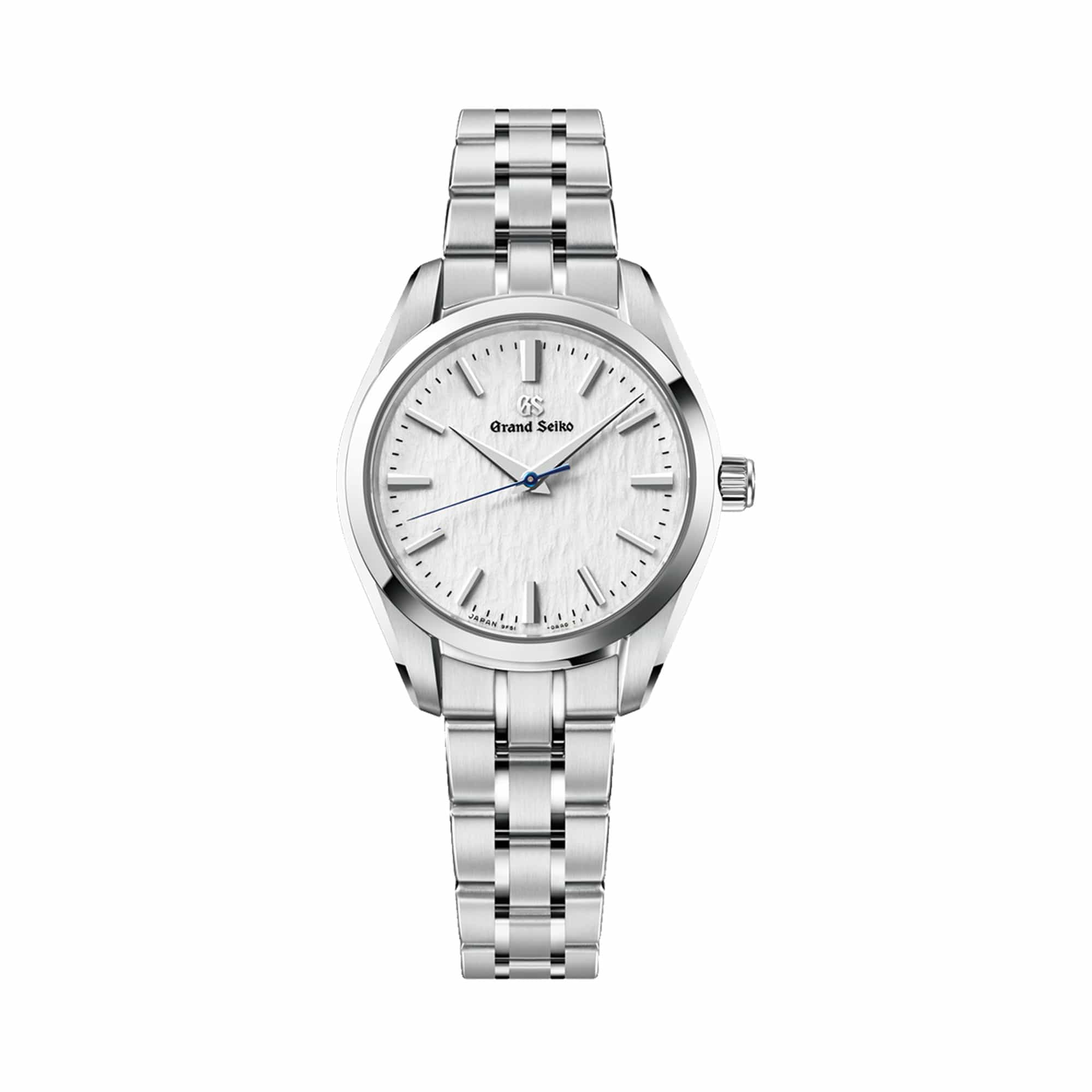 Grand Seiko Heritage Quartz Women's 33mm Watch SBGX359 - with steel bracelet and textured white dial