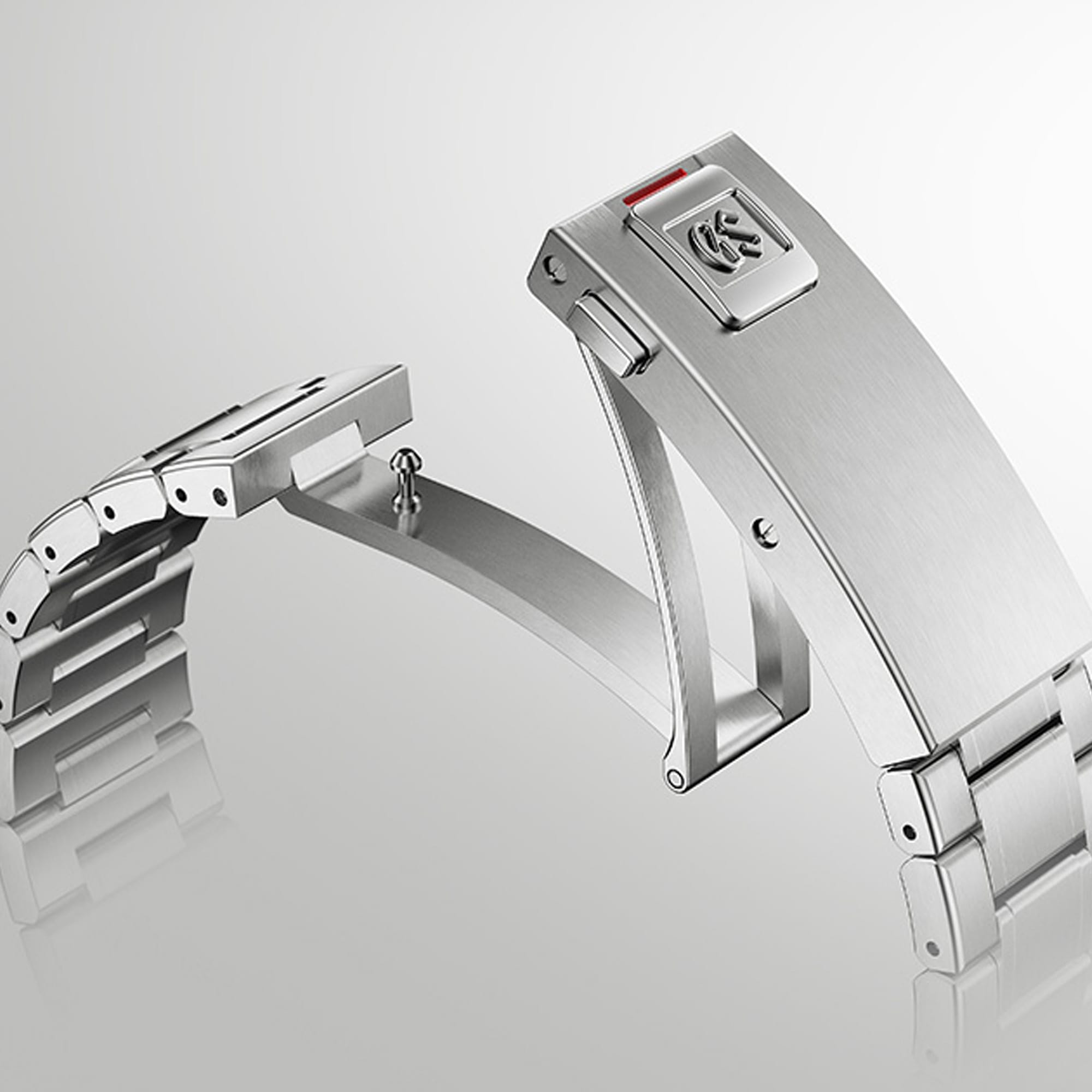 Back view of the titanium bracelet on the Grand Seiko Evolution 9 SLGB023 men's 40.8mm diver's watch. The locking extension clasp with micro-adjustment is shown, offering up to 24mm of total adjustment.
