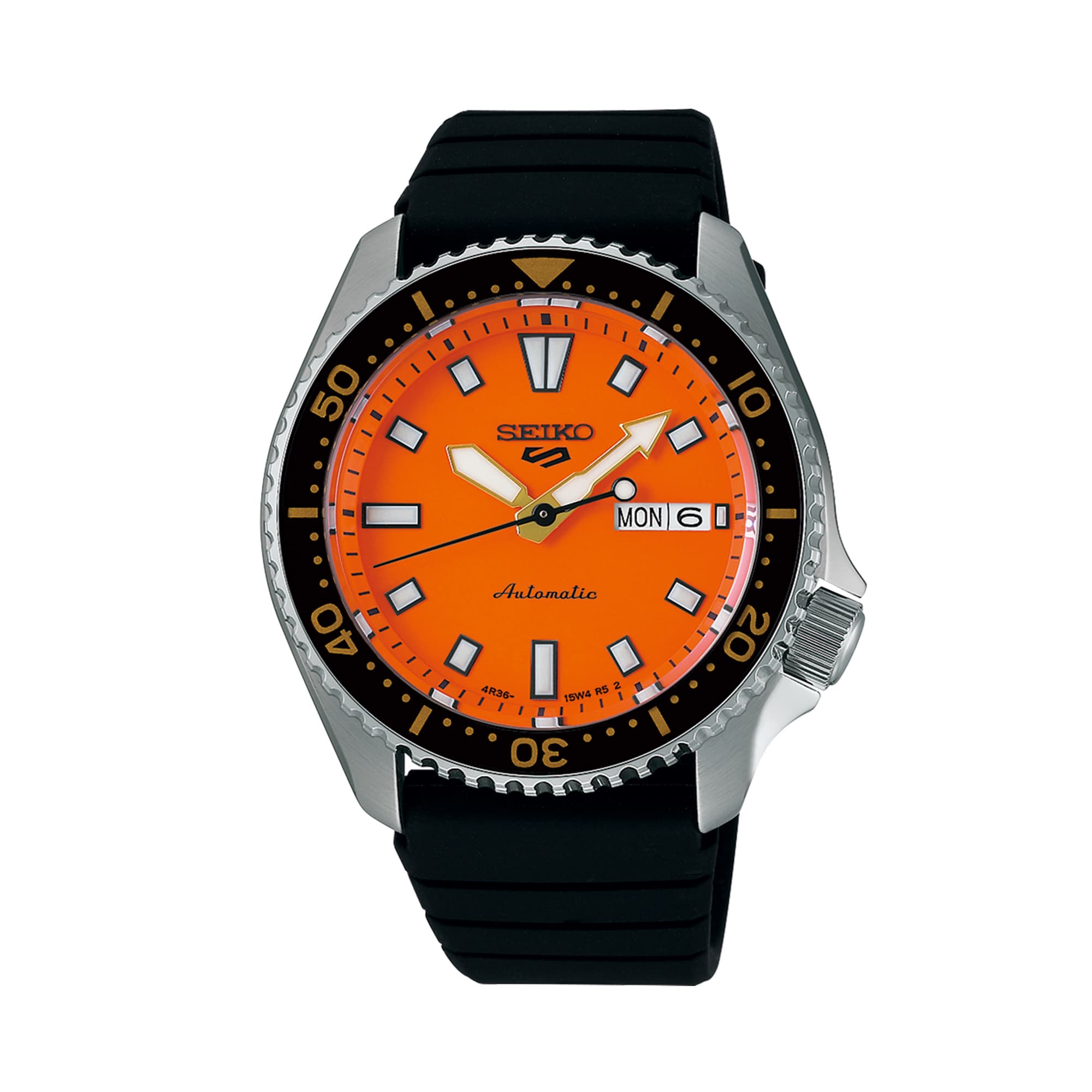 Seiko 5 SRPL89K 42.5mm Orange Dial Watch | Wallace Bishop