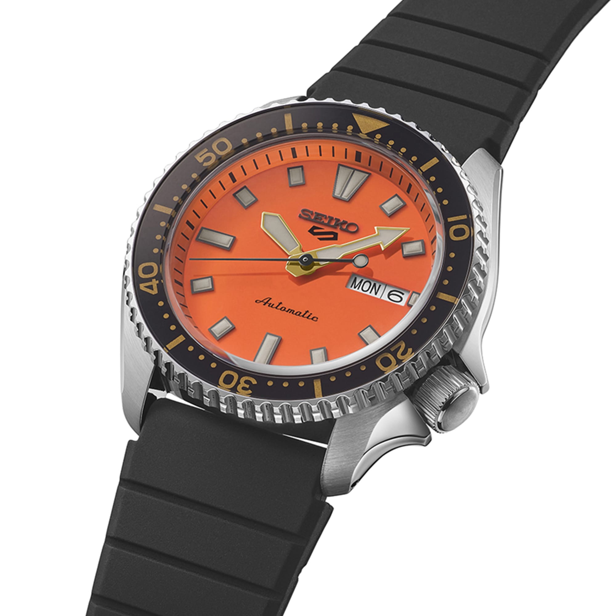 Seiko 5 SRPL89K 42.5mm Orange Dial Watch | Wallace Bishop