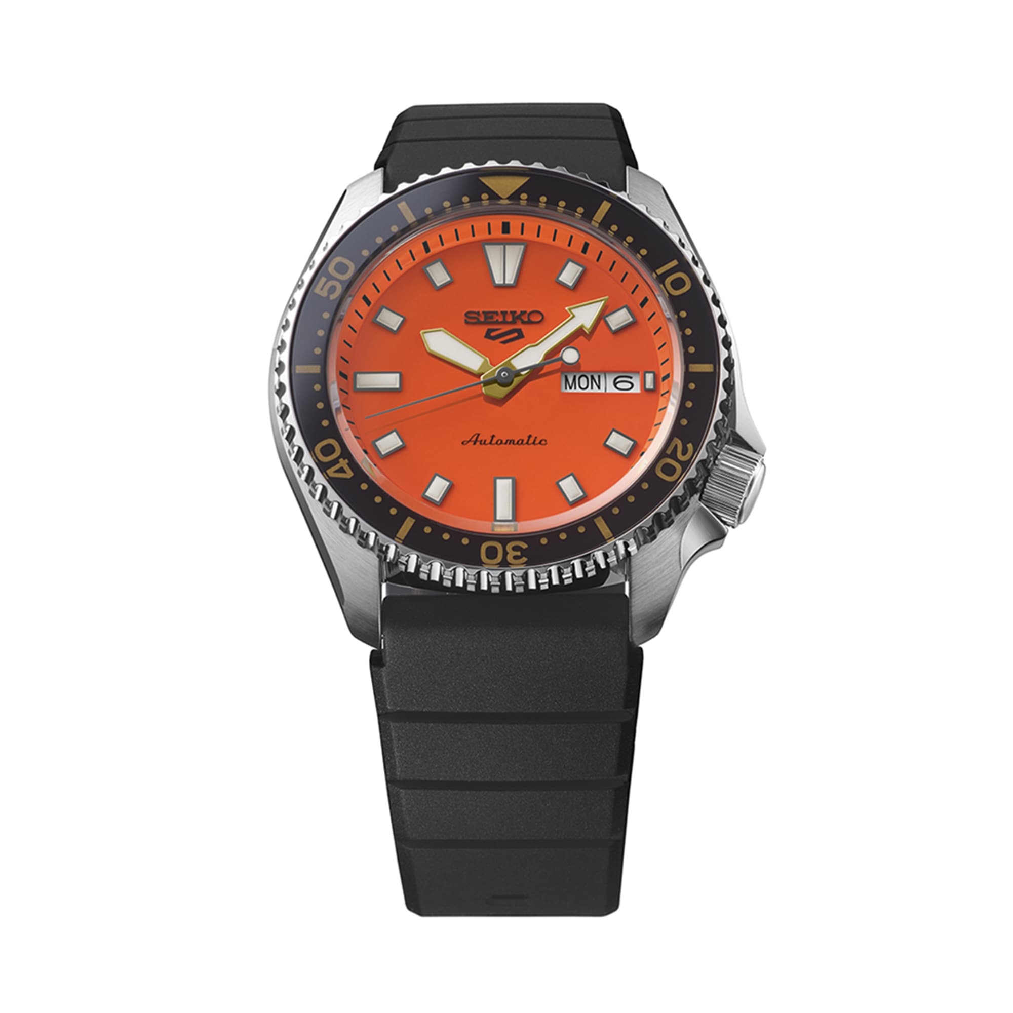 Seiko 5 SRPL89K 42.5mm Orange Dial Watch | Wallace Bishop